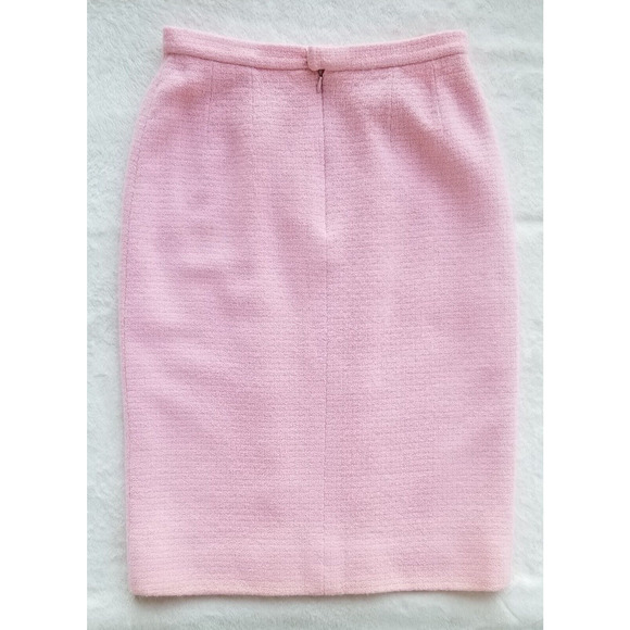 CHANEL vintage 1980's pretty-in-pink "beaded pearl bouclé" skirt fr-38 / us-6 - Picture 5 of 10